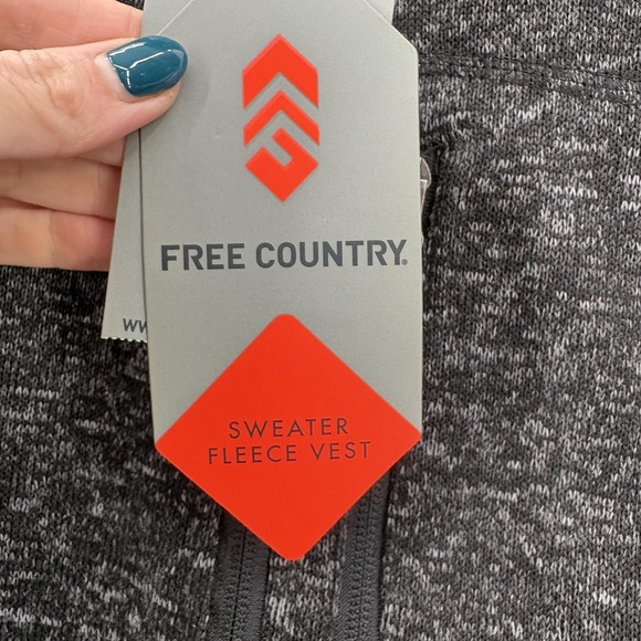 Free Country Vest Mens XL Black Sweater Fleece Quilted Full Zip Outdoor Hiking - Picture 5 of 15